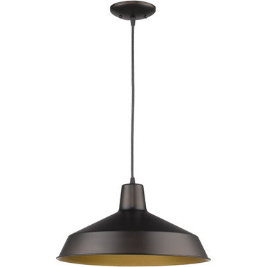 Acclaim Lighting Alcove 1-Light Oil-Rubbed Bronze Pendant With Antique Gold Interior Shade in Oil Rubbed Bronze IN31143ORB