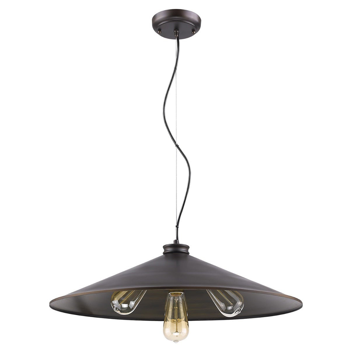 Acclaim Lighting Alcove 4-Light Oil-Rubbed Bronze Pendant With Raw Brass Interior Shade in Oil Rubbed Bronze IN31146ORB