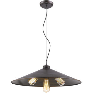 Acclaim Lighting Alcove 4-Light Oil-Rubbed Bronze Pendant With Raw Brass Interior Shade in Oil Rubbed Bronze IN31146ORB