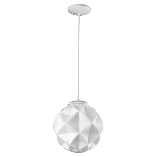 Acclaim Lighting Nova 1-Light White Mini Pendant With Geometric Globe Shade in White IN31210WH