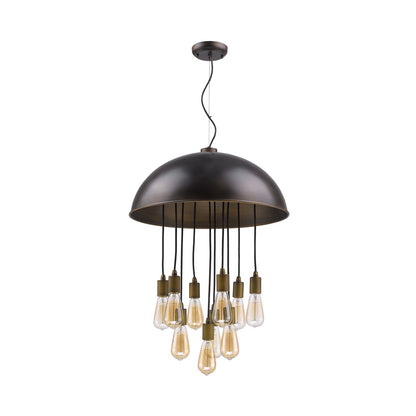 Acclaim Lighting Keough 10-Light Oil-Rubbed Bronze Bowl Pendant With Raw Brass Sockets in Oil Rubbed Bronze IN31215ORB