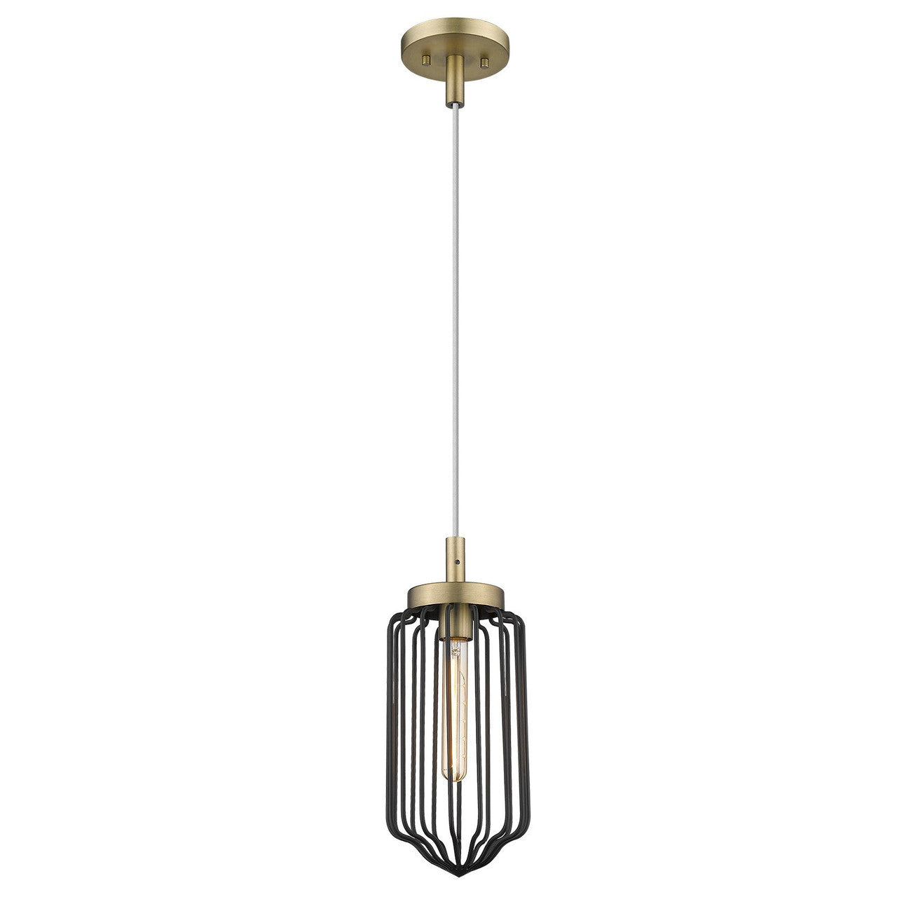 Acclaim Lighting Reece 1-Light Aged Brass Mini-Pendant in Aged Brass IN31500AB