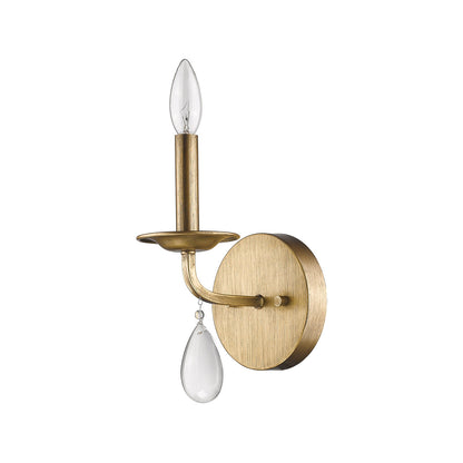 Acclaim Lighting Krista 1-Light Antique Gold Sconce With Crystal Accent in Antique Gold IN41026AG