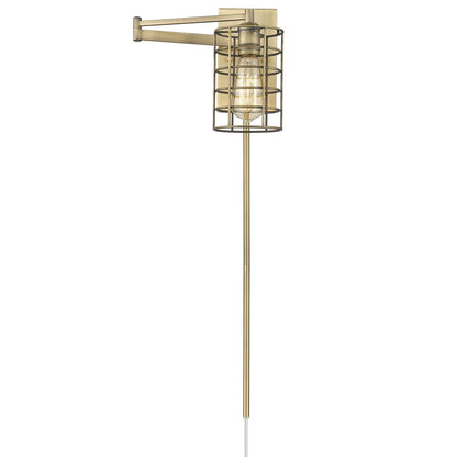 Acclaim Lighting Jett 1-Light Aged Brass Sconce in Aged Brass IN41030AB