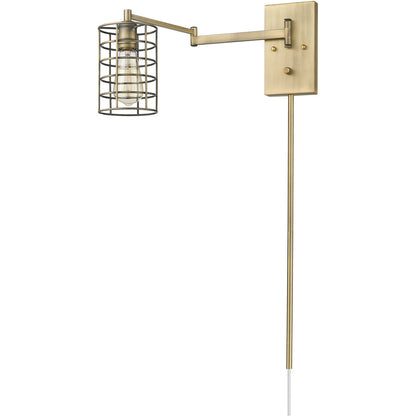 Acclaim Lighting Jett 1-Light Aged Brass Sconce in Aged Brass IN41030AB