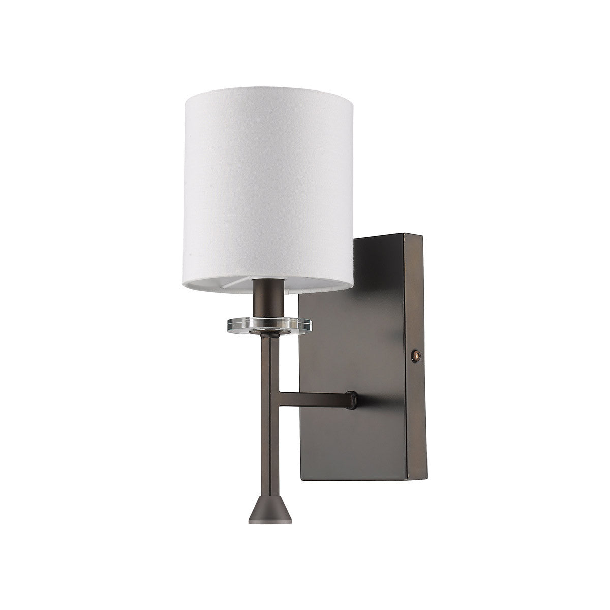 Acclaim Lighting Kara 1-Light Oil-Rubbed Bronze Sconce With Fabric Shade And Crystal Bobeche in Oil Rubbed Bronze IN41043ORB