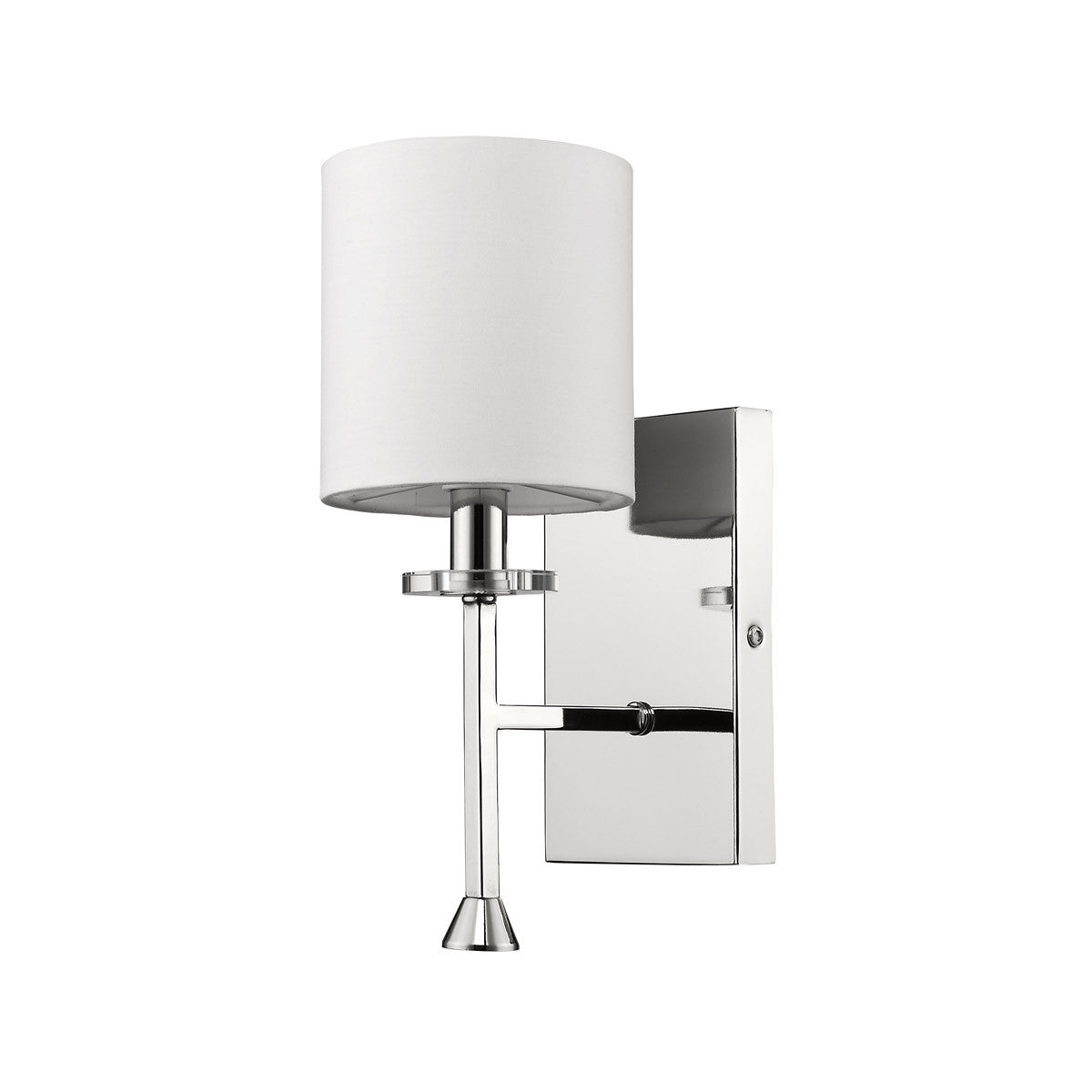 Acclaim Lighting Kara 1-Light Polished Nickel Sconce With Fabric Shade And Crystal Bobeche in Polished Nickel IN41043PN