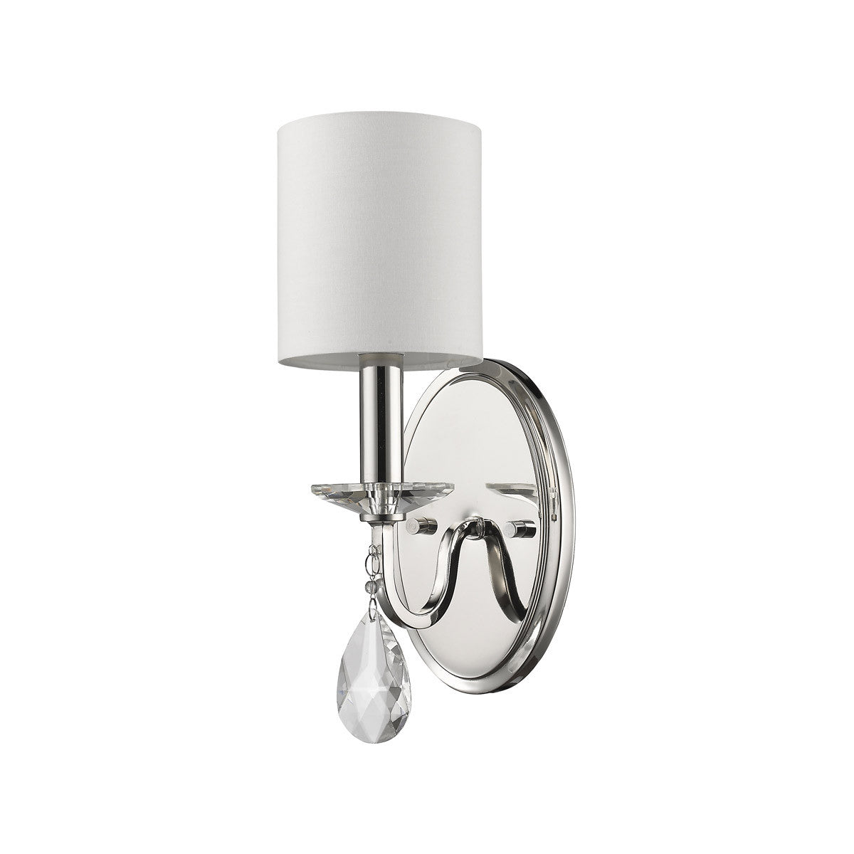 Acclaim Lighting Lily 3-Light Polished Nickel Sconce With Fabric Shade And Crystal Accent in Polished Nickel IN41050PN