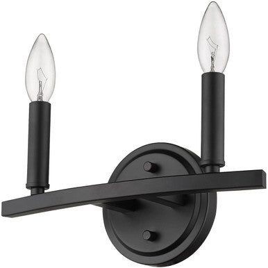 Acclaim Lighting Sawyer 2-Light Matte Black Vanity in Matte Black IN41154BK