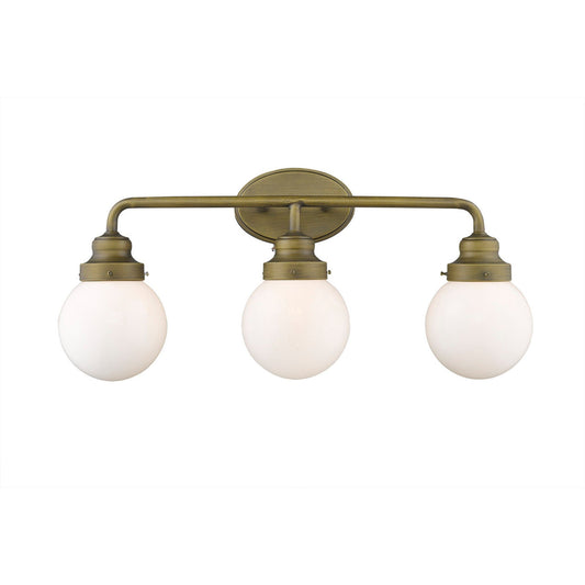 Acclaim Lighting Portsmith 3-Light Raw Brass Vanity in Raw Brass IN41226RB