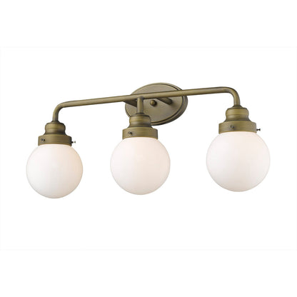 Acclaim Lighting Portsmith 3-Light Raw Brass Vanity in Raw Brass IN41226RB