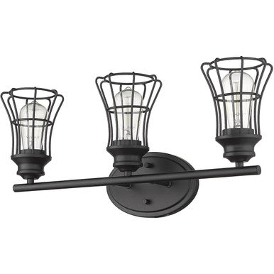 Acclaim Lighting Piers 3-Light Matte Black Vanity in Matte Black IN41282BK