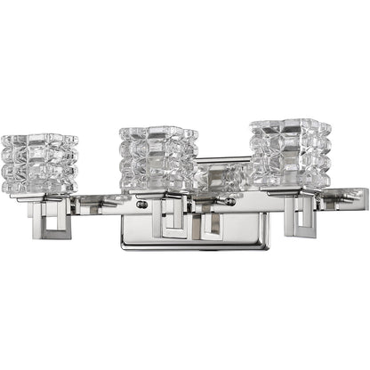 Acclaim Lighting Coralie 3-Light Polished Nickel Sconce With Pressed Crystal Shades in Polished Nickel IN41316PN