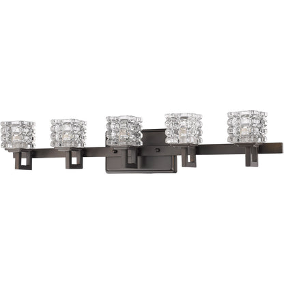 Acclaim Lighting Coralie 5-Light Oil-Rubbed Bronze Sconce With Pressed Crystal Shades in Oil Rubbed Bronze IN41317ORB