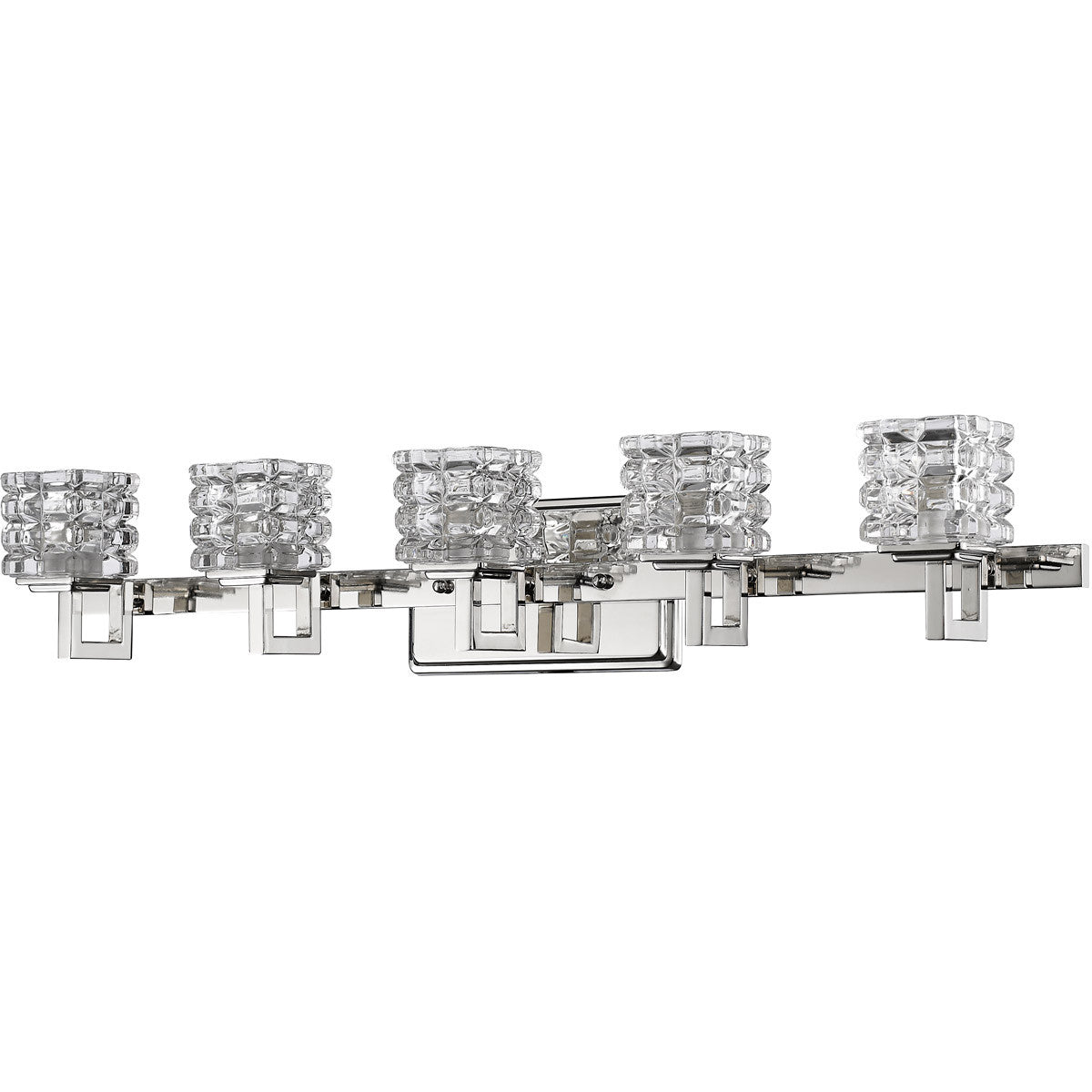 Acclaim Lighting Coralie 5-Light Polished Nickel Sconce With Pressed Crystal Shades in Polished Nickel IN41317PN