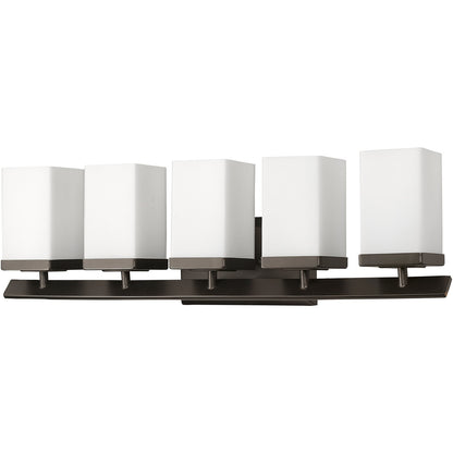 Acclaim Lighting Burgundy 5-Light Oil-Rubbed Bronze Vanity Light With Etched Glass Shades in Oil Rubbed Bronze IN41327ORB