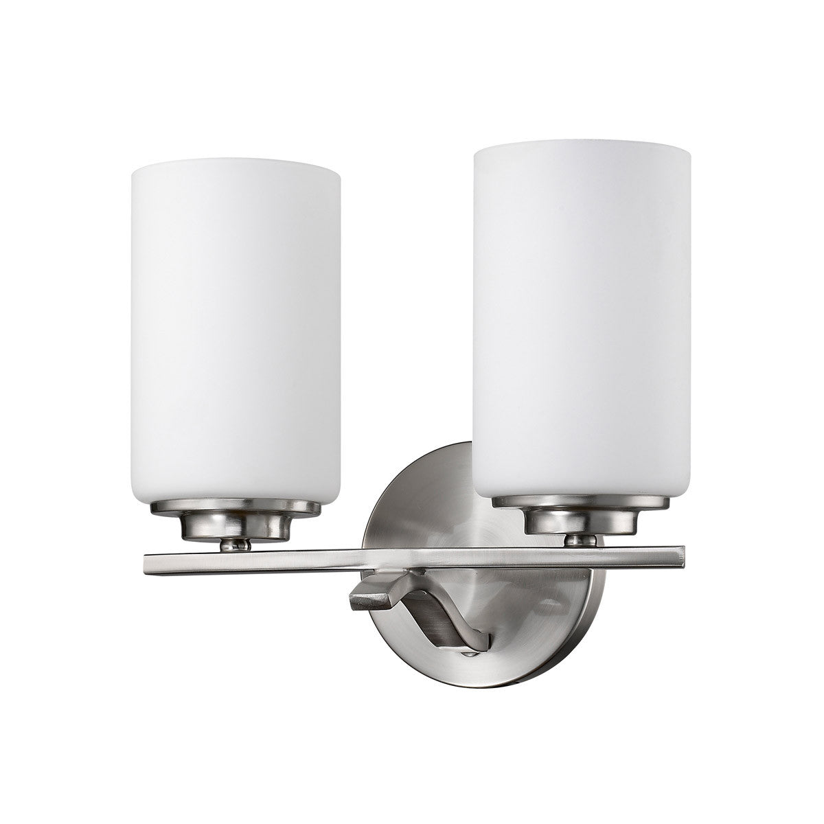 Acclaim Lighting Poydras 2-Light Satin Nickel Vanity Light With Etched Glass Shades in Satin Nickel IN41336SN