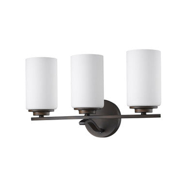 Acclaim Lighting Poydras 3-Light Oil-Rubbed Bronze Vanity Light With Etched Glass Shades in Oil Rubbed Bronze IN41337ORB