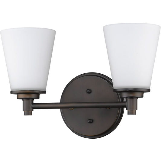 Acclaim Lighting Conti 2-Light Oil-Rubbed Bronze Sconce With Etched Glass Shades in Oil Rubbed Bronze IN41341ORB