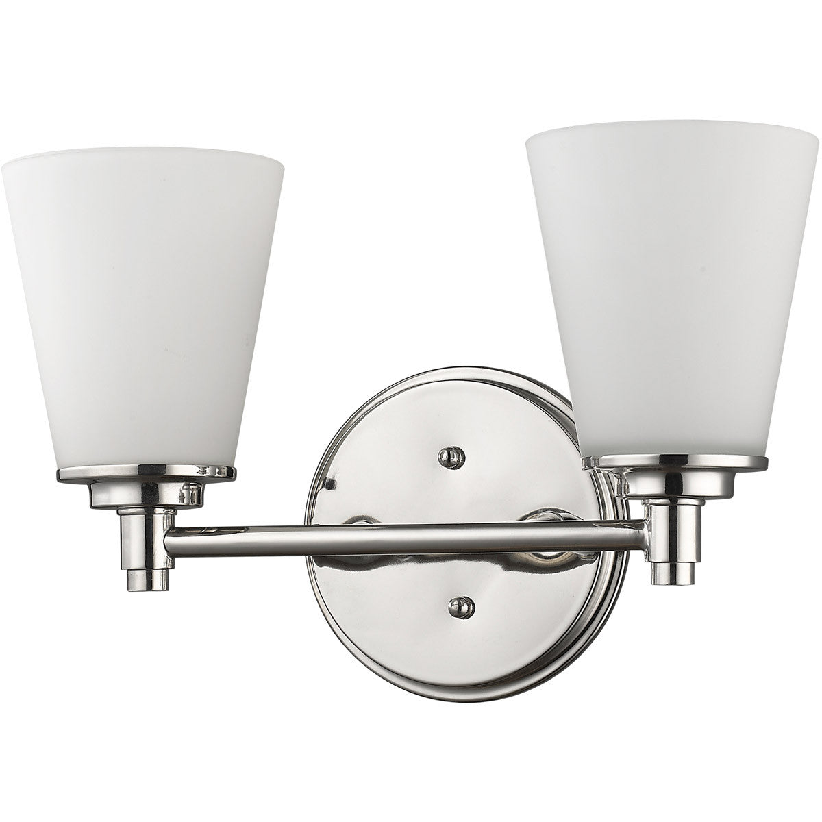 Acclaim Lighting Conti 2-Light Polished Nickel Sconce With Etched Glass Shades in Polished Nickel IN41341PN