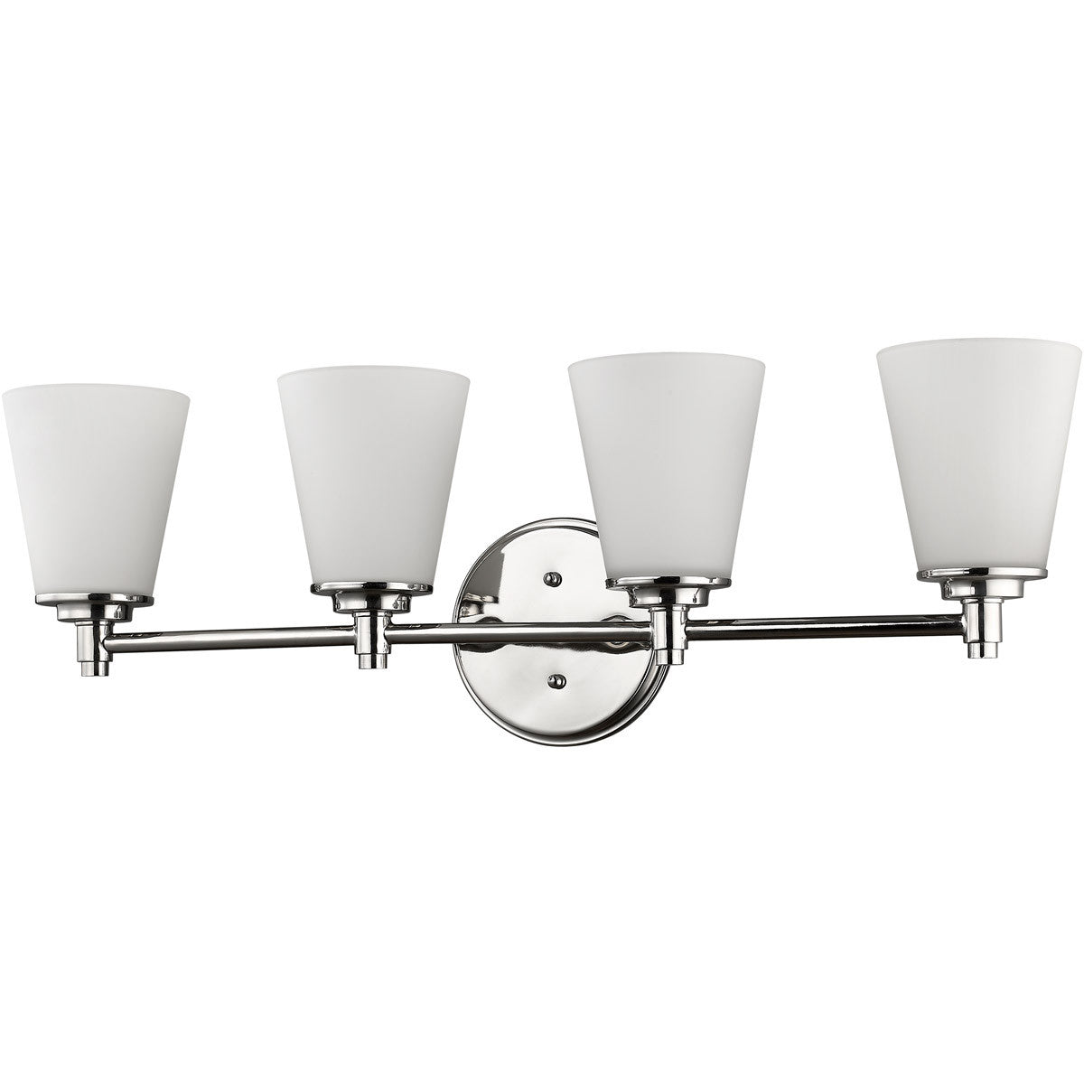 Acclaim Lighting Conti 4-Light Polished Nickel Sconce With Etched Glass Shades in Polished Nickel IN41343PN