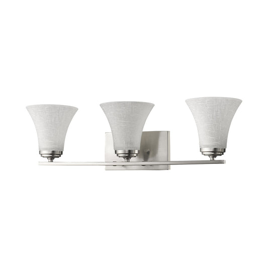 Acclaim Lighting Union 3-Light Satin Nickel Vanity Light With Frosted Glass Shades in Satin Nickel IN41382SN