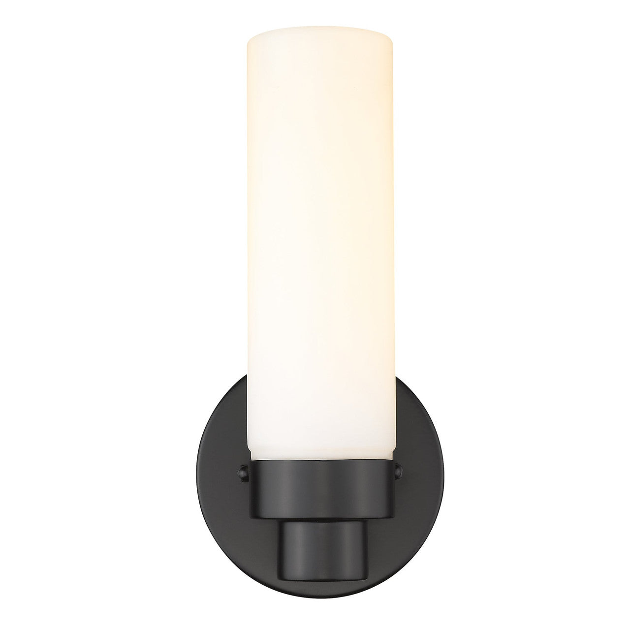 Acclaim Lighting Valmont 1-Light Matte Black Sconce With Etched Glass in Matte Black IN41385BK