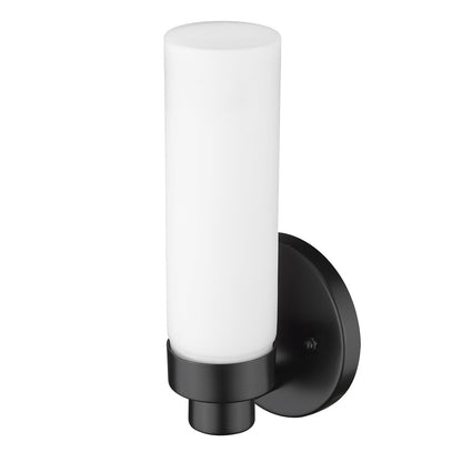 Acclaim Lighting Valmont 1-Light Matte Black Sconce With Etched Glass in Matte Black IN41385BK