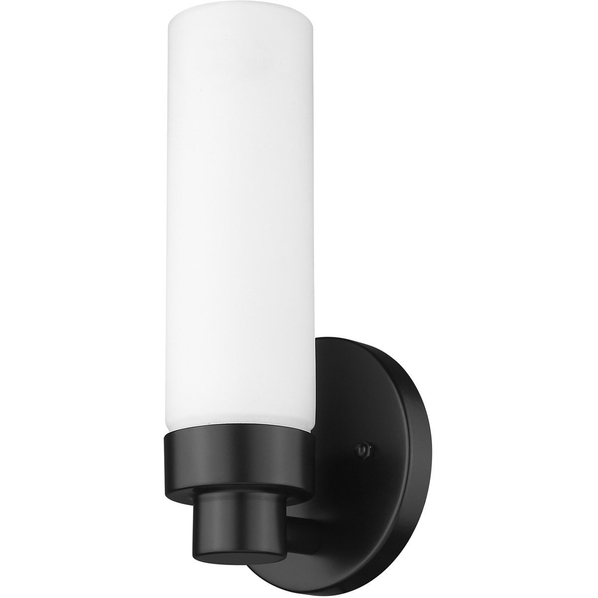 Acclaim Lighting Valmont 1-Light Matte Black Sconce With Etched Glass in Matte Black IN41385BK