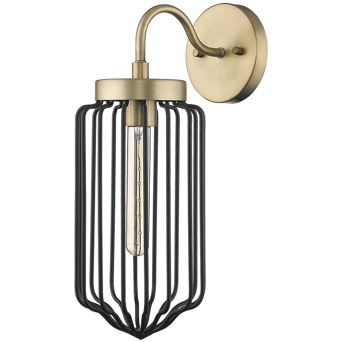 Acclaim Lighting Reece 1-Light Aged Brass Sconce in Aged Brass IN41503AB