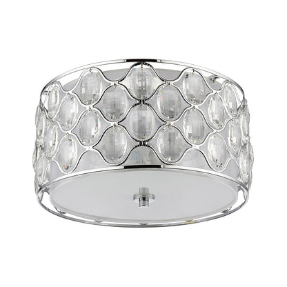 Acclaim Lighting Isabella 3-Light Polished Nickel Flush Mount With Crystal Accents in Polished Nickel IN51087PN