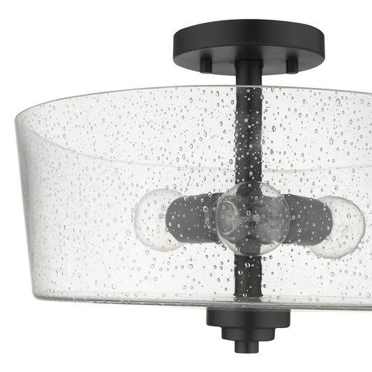 Acclaim Lighting Rowe 3-Light Matte Black Semi-Flush Mount in Matte Black IN61104BK