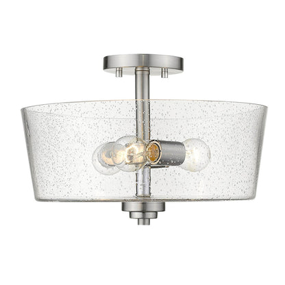 Acclaim Lighting Rowe 3-Light Satin Nickel Semi-Flush Mount in Satin Nickel IN61104SN