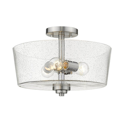 Acclaim Lighting Rowe 3-Light Satin Nickel Semi-Flush Mount in Satin Nickel IN61104SN