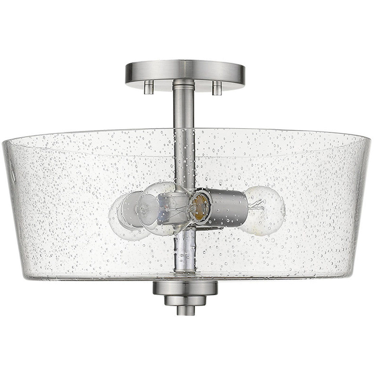 Acclaim Lighting Rowe 3-Light Satin Nickel Semi-Flush Mount in Satin Nickel IN61104SN