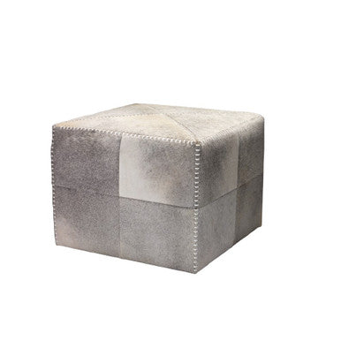 Jamie Young Large Ottoman in Grey Hide 20OTTO-LGGR