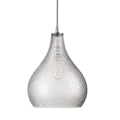 Jamie Young Large Cut Glass Curved Pendant in Clear Glass 5CGCURV-LGCL