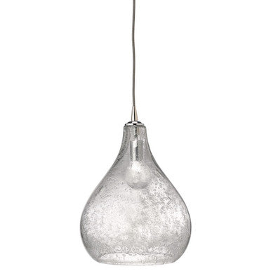 Jamie Young Large Curved Pendant in Clear Seeded Glass 5CURV-LGCL