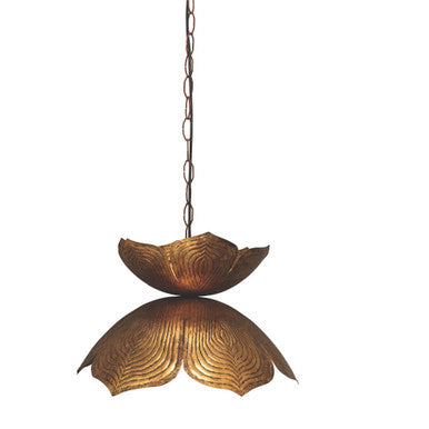 Jamie Young Large Flowering Lotus Pendant in Antique Gold 5FLOW-LGGO