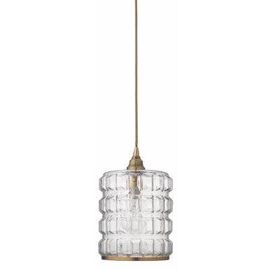 Jamie Young Madison Pendant in Clear Glass with Antique Brass Hardware 5MADI-CLAB