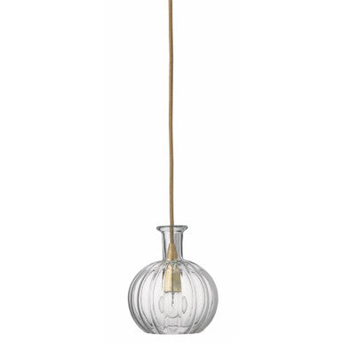 Jamie Young Sophia Carafe Pendant in Clear Glass with Brass Hardware 5SOPH-CLBR