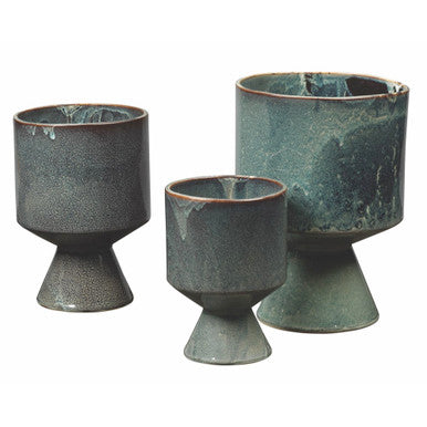 Jamie Young Berkeley Pots in Blue Ceramic (set of 3) 7BERK-POBL