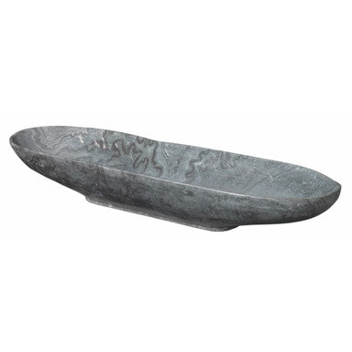 Jamie Young Long Oval Marble Bowl in Grey Marble 7LONG-BOGR