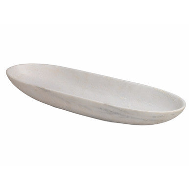 Jamie Young Long Oval Marble Bowl in White Marble  7LONG-BOWH