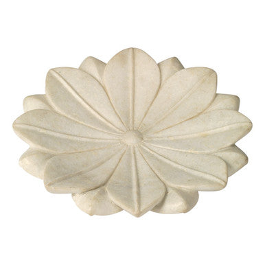 Jamie Young Large Lotus Plate in White Marble 7LOTU-LGWH