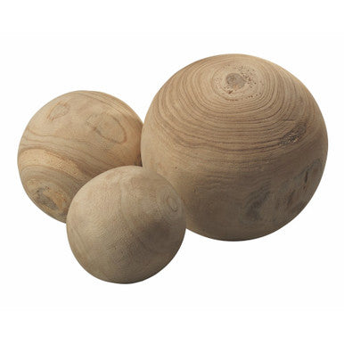 Jamie Young Malibu Wood Balls in Natural Wood (set of 3) 7MALI-NATU