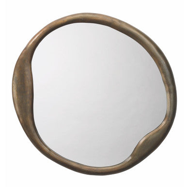 Jamie Young Organic Round Mirror in Antique Brass 7ORGA-MIAB