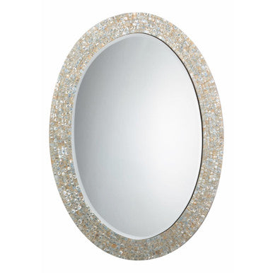 Jamie Young Large Oval Mirror in Mother of Pearl 7OVAL-LGMOP