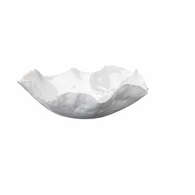 Jamie Young Large Peony Bowl in White Ceramic 7PEON-LGWH