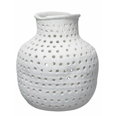 Jamie Young Porous Vase in Matte White 7PORO-VAWH